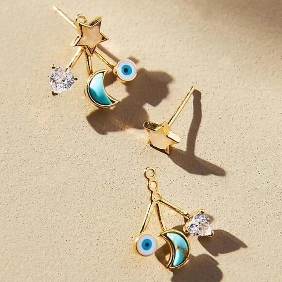 Anthropologie Mixed Charm Front Back Earrings - Picture 1 of 3